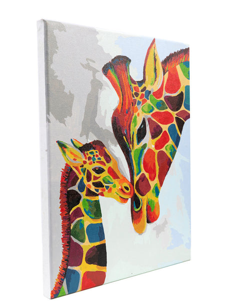 Painting by Numbers 30x40 cm: Colourful Giraffes