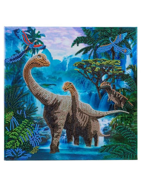 Crystal Art på ramme 30x30 cm: Jurassic Jungle