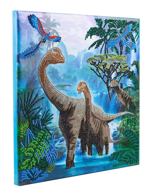 Crystal Art på ramme 30x30 cm: Jurassic Jungle