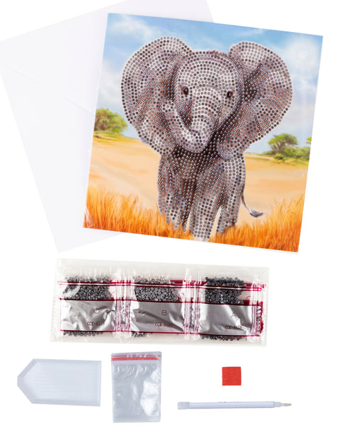 Diamond Painting kort sæt: Baby Elefant