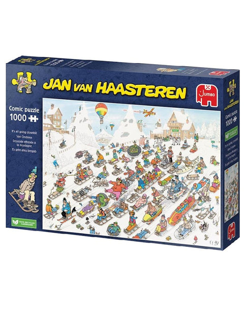Jan van Haasteren: It's All Going Downhill 1000 Brikker Puslespil