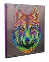 Crystal Art på ramme 30x30 cm: Farvestrålende ulv