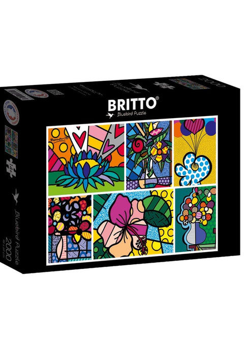 Britto blomster collage, 2000 Brikker Puslespil
