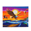 crystal art på ramme 40x50 cm: sunset eagles runde