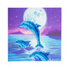 crystal card sæt: delfiner i måneskin runde