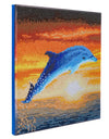 Crystal Art på ramme 30x30 cm: Delfin i solopgang