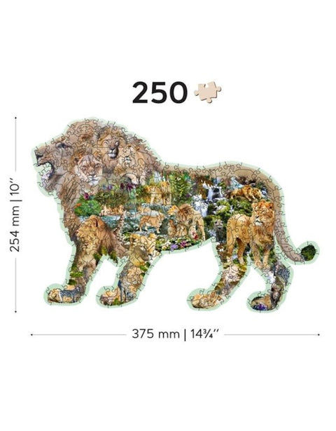 Træpuslespil: Løve, 250 Brikker Puslespil